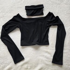 Shop Boyed Off-the-Shoulder Ribbed Top & Choker Set